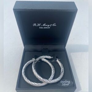Giani Bernini Medium Sterling Silver Twisted Hoops